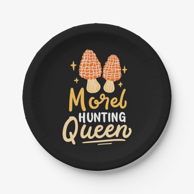 Mushroom Morel Jagdkönigin Pappteller (Vorderseite)