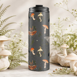 Mushroom Moth Butterfly Pattern Thermosbecher