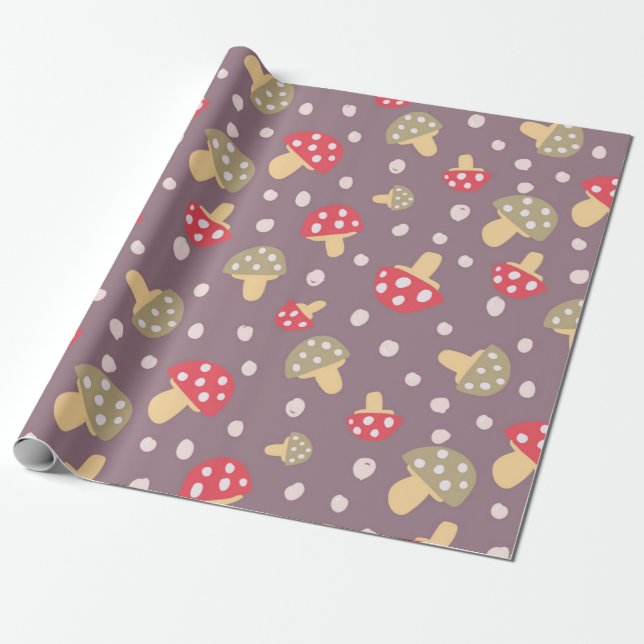 Mushroom-Muster Geschenkpapier (Ungerollt)
