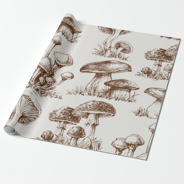 Mushroom-Muster Geschenkpapier (Ungerollt)
