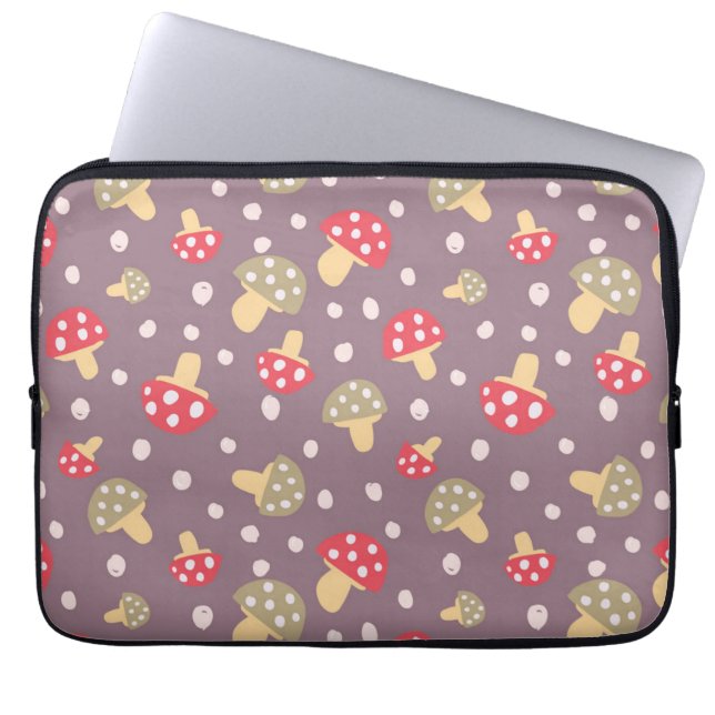 Mushroom-Muster Laptopschutzhülle (Vorderseite)