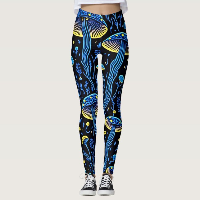 Mushroom-Muster Leggings (Vorderseite)