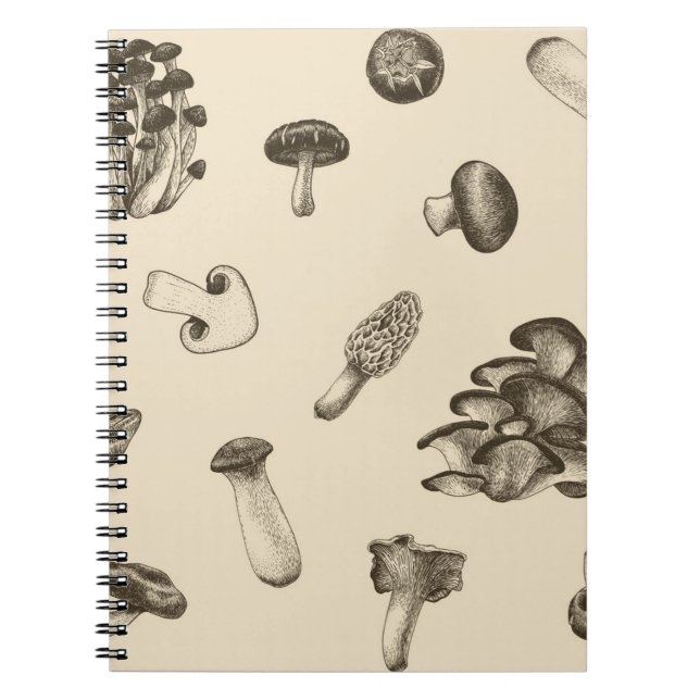 Mushroom-Muster Notizblock (Vorderseite)