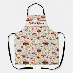 Mushroom-Muster Personalisierte All-over-Print-Sch Schürze