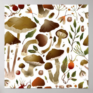Mushroom-Muster Poster