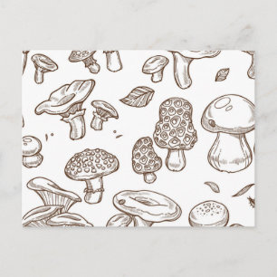 Mushroom-Muster Postkarte