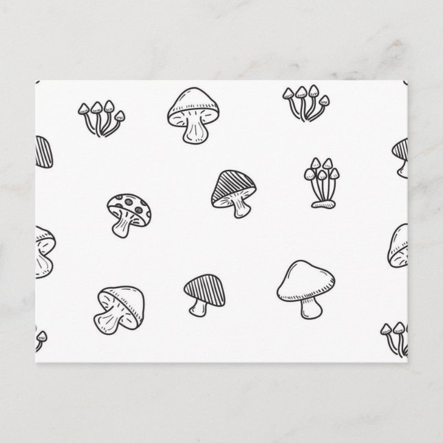 Mushroom-Muster Postkarte (Vorderseite)