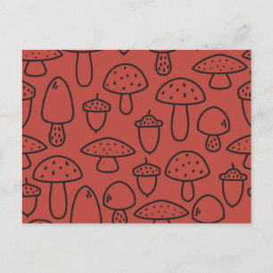 Mushroom-Muster Postkarte