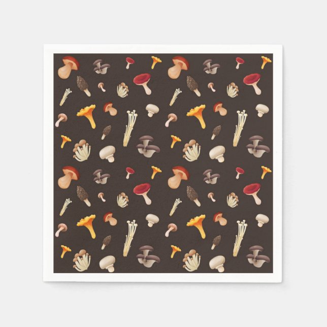 Mushroom-Muster Serviette (Vorderseite)