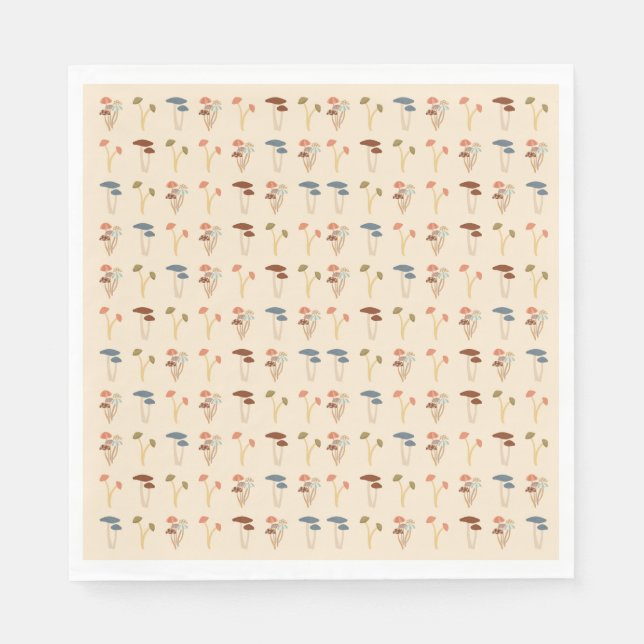 Mushroom-Muster Serviette (Vorderseite)