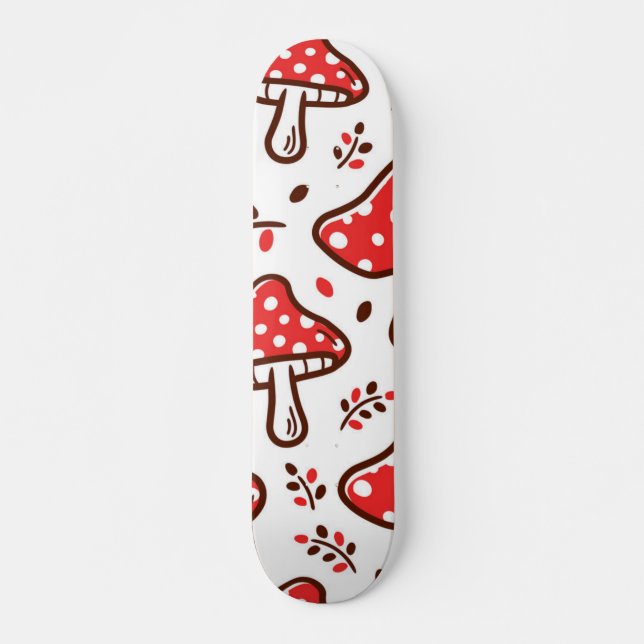 Mushroom-Muster Skateboard (Vorne)