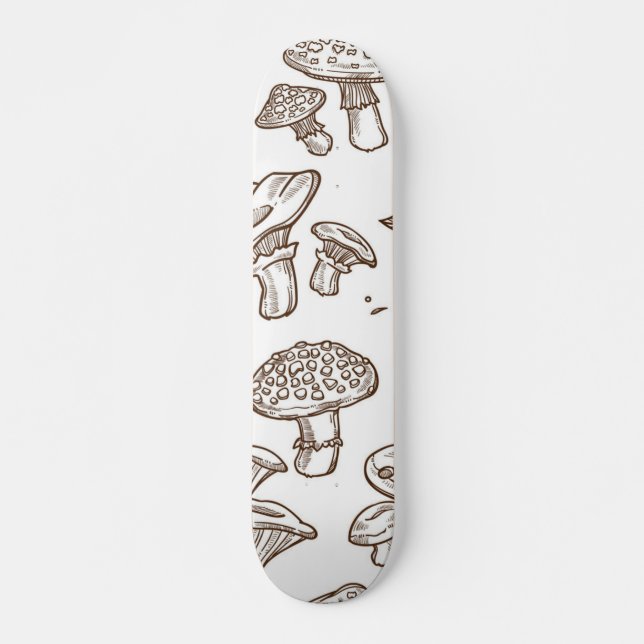Mushroom-Muster Skateboard (Vorne)