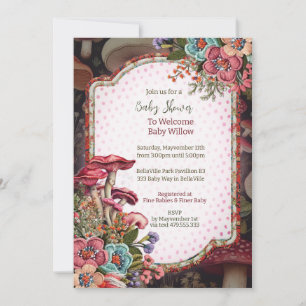 Mushroom Nature Party Dusche Einladung