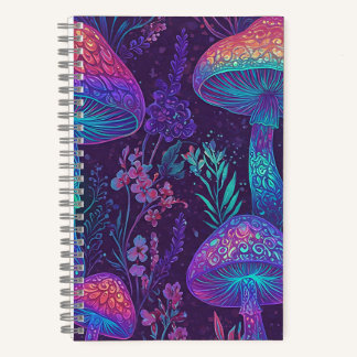 Mushroom Neon Forest Dreamscape Notizbuch
