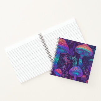 Mushroom Neon Forest Dreamscape Notizbuch