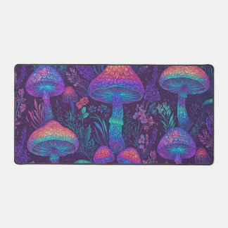 Mushroom Neon Forest Dreamscape Schreibtischunterlage