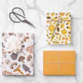Mushroom Pasta Groceries Geschenkpapier Set