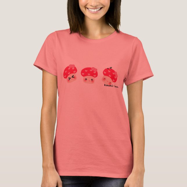 Mushroom Red Heart Trio T-Shirt (Vorderseite)