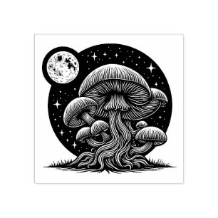 Mushroom Rubber Briefmarke Moon and Stars Gummistempel