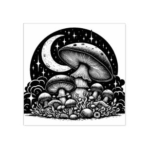 Mushroom Rubber Briefmarke Moon and Stars Gummistempel