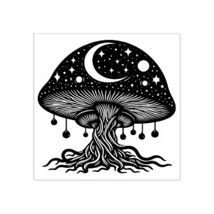 Mushroom Rubber Briefmarke Moon and Stars Gummistempel