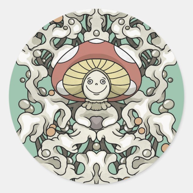 Mushroom Runder Aufkleber (Vorderseite)