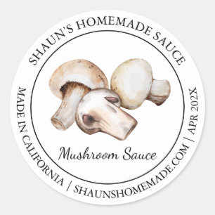 Mushroom Sauce Modern Label Runder Aufkleber