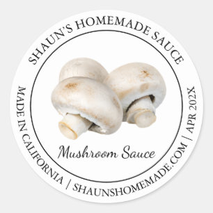 Mushroom Sauce Modern Label Runder Aufkleber