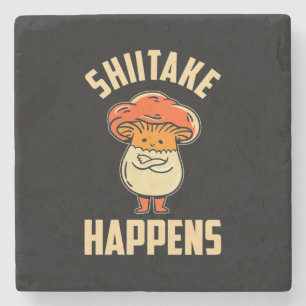 Mushroom Shiitake Happens Steinuntersetzer