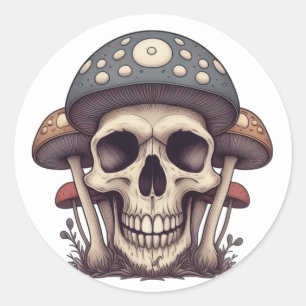 Mushroom Skull Cap Runder Aufkleber