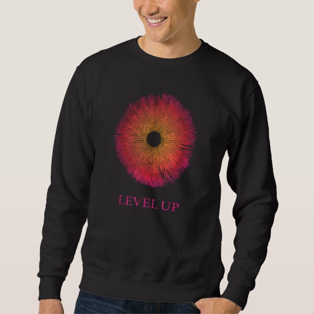 Mushroom Spore Print Level Up Psychedelic Mycology Sweatshirt (Vorderseite)