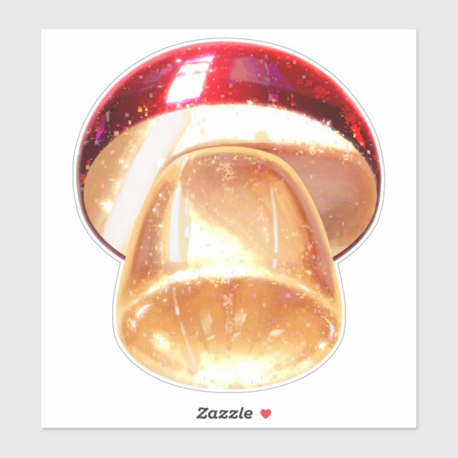 Mushroom sticker red modern  (Blatt)