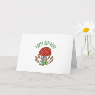 Mushroom Themed 5"x7" Geburtstags-Grußkarte Karte