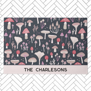Mushroom Toadstool Fungi Familienname Personalisie Fußmatte
