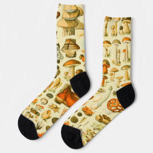 Mushroom Vintag Toadstool Antike Illustration Socken