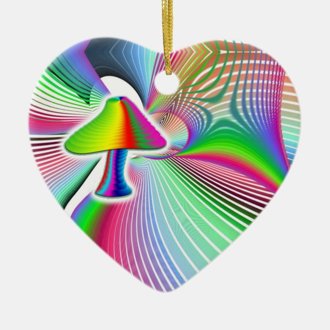 Mushroom-Vision Keramik Ornament (Vorne)