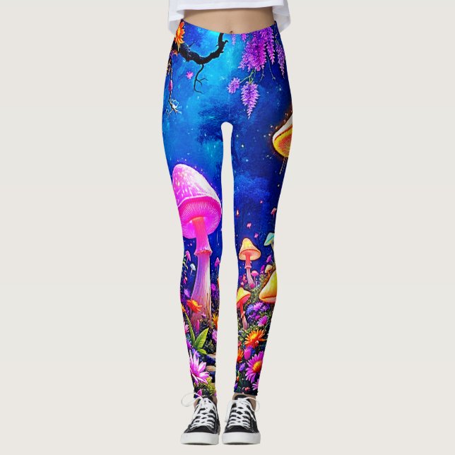 Mushroom-Wald Leggings (Vorderseite)