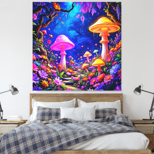 Mushroom-Wald Leinwanddruck