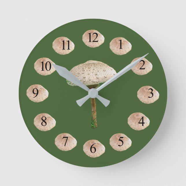 Mushroom Wall Clock Runde Wanduhr (Vorderseite)