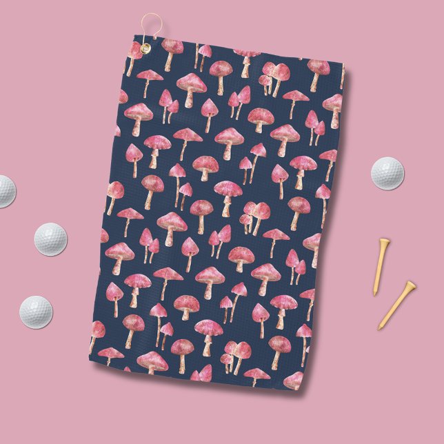 Mushroom Watercolor-Muster Golfhandtuch (Mushroom pattern golf towel)