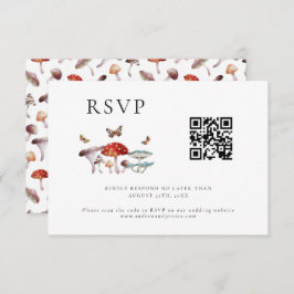 Mushroom Wedding QR Code RSVP Card