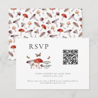 Mushroom Wedding QR Code RSVP Card