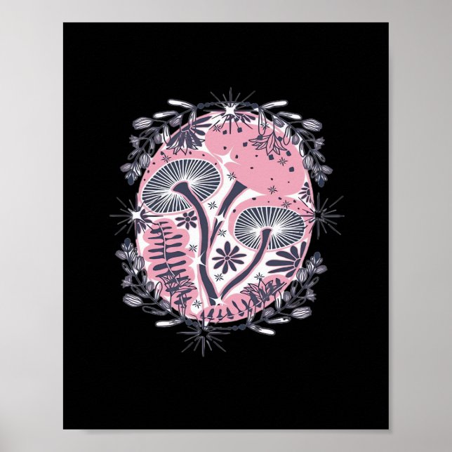 Mushroom Whimsigoth Art Design Classic Poster (Vorne)