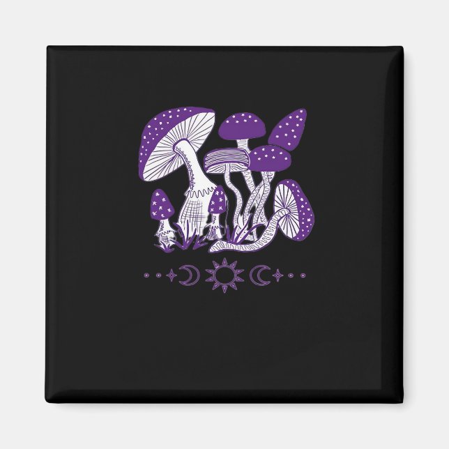 Mushroom Whimsigoth Vibes Magnet (Vorne)