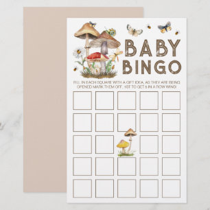 Mushroom Woodland Babydusche Bingokarte   whimsic