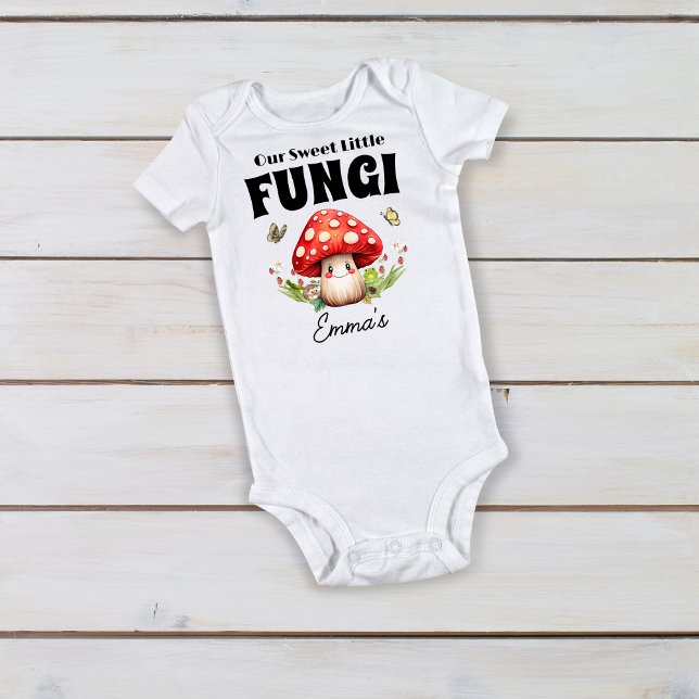 Mushroom Woodland Frog Ladybug Moth Baby Custom Strampler (Mushroom Woodland Frog Ladybug Moth Baby Custom Baby Bodysuit)