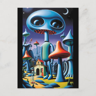 Mushroomery Wanderung Ken Gage Fantasy Postkarte