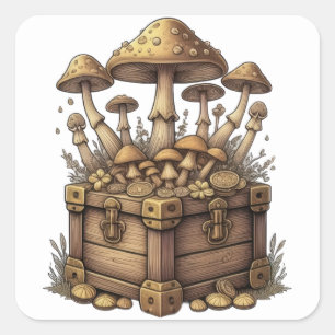 Mushrooming Riches Quadratischer Aufkleber