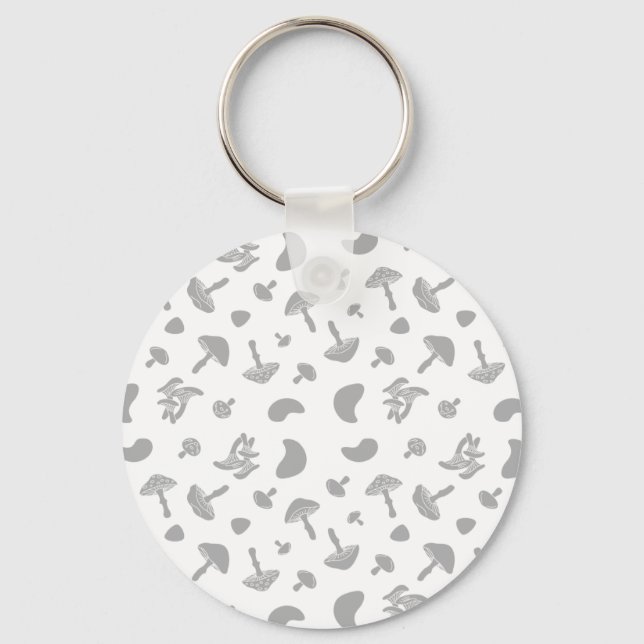 Mushrooms Grau Schlüsselanhänger (Vorderseite)