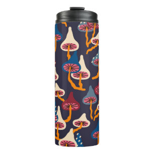 Mushrooms Illustration Fabric Wrapping Pattern Thermosbecher